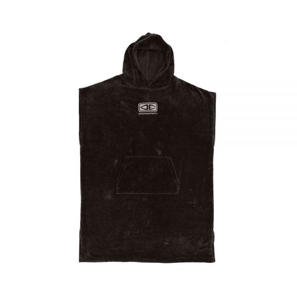 Ocean & Earth Mens Corp Hooded Poncho Black - One Size  - Front