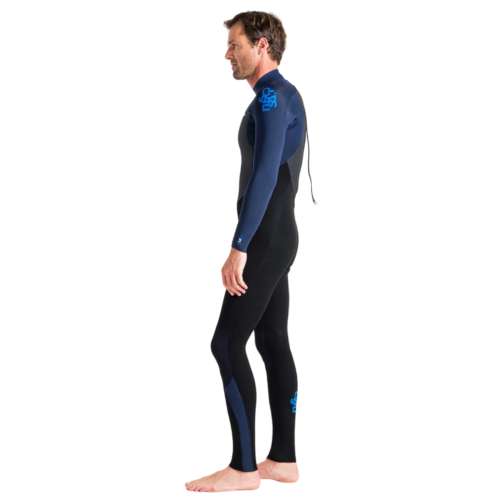 C-Skins Legend 3/2mm Back Zip Wetsuit 2025 - Black/ Bluestone/ Cyan