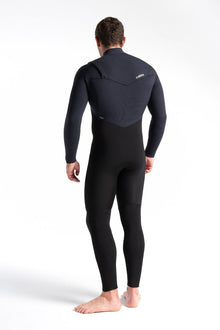 C Skins ReWired 4/3mm Chest Zip Wetsuit - Anthracite/Black/Ultra Cyan - Back