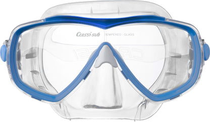 Cressi Estrella + Seal Dry Mask and Snorkel Combo - Clear/Aquamarine