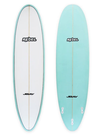 Rebel Mini Mal Surfboard - Seaglass Pinline - Full View
