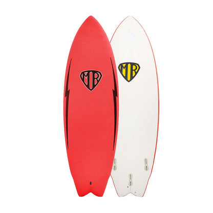 Ocean & Earth MR Ezi Rider Twin Fin Epoxy 6' Surfboard - Red