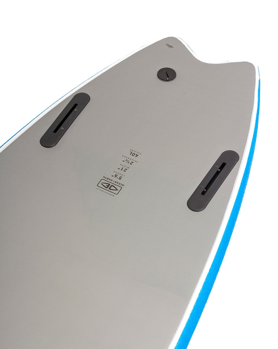 Ocean & Earth Mr Ezi Rider 6ft Twin Fin Foam Surfboard - Blue