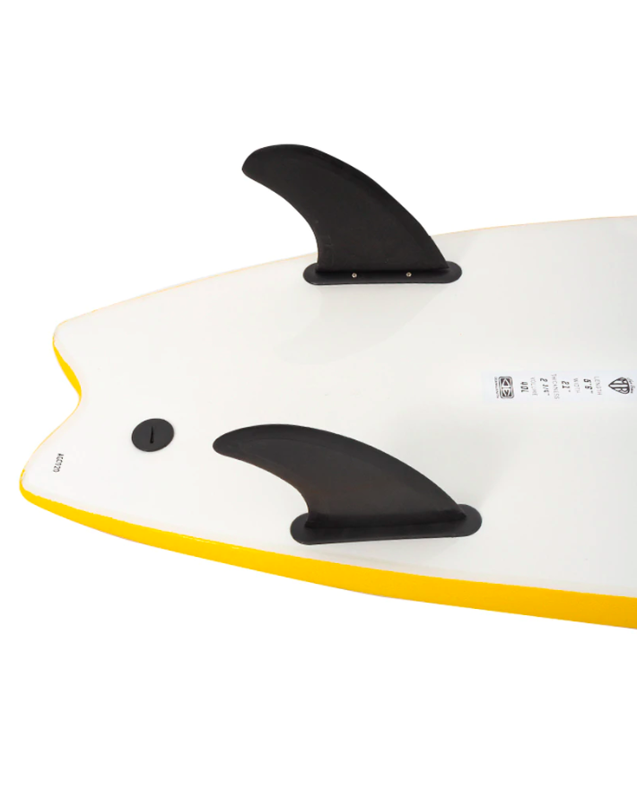 O&E Mr Ezi Rider Twin Fin Surfboard - Yellow