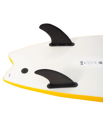 O&E Mr Ezi Rider Twin Fin Surfboard - Yellow