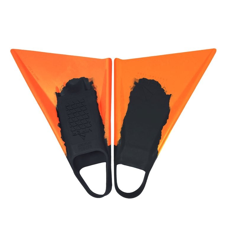 Mike Stewart Delta Icon Bodyboarding Fins - Black/Orange - Full View