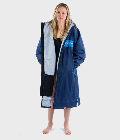 Dryrobe Advance Long Sleeve Remix Adult Changing Robe in Navy / Grey / Cobalt