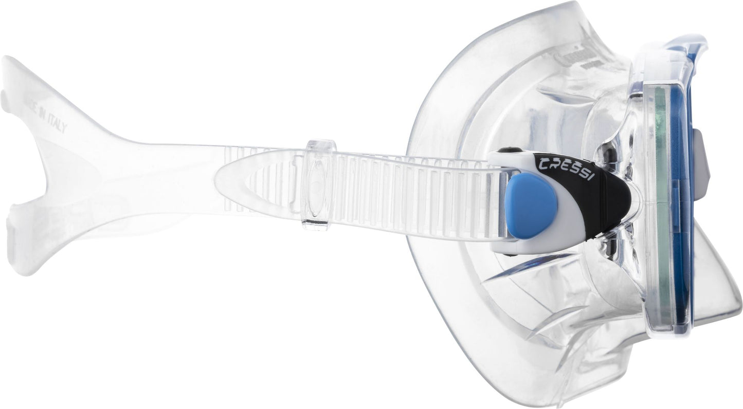 Cressi Estrella + Seal Dry Mask and Snorkel Combo - Clear/Aquamarine