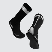 Zone3 Neoprene Swim Socks - Black\Silver - Full View