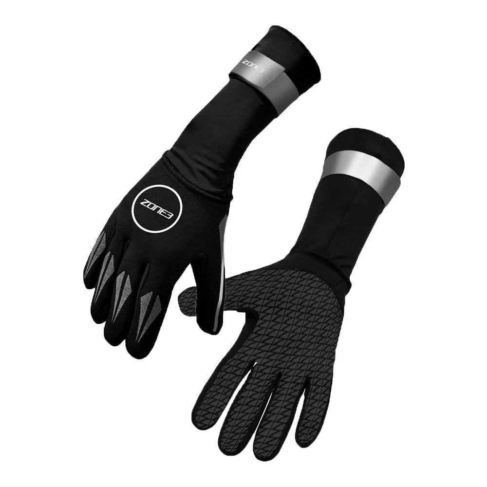 Zone 3 Neoprene Swim Gloves - Black/Silver