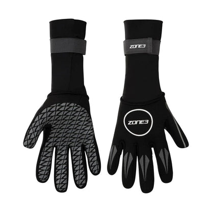 ZONE3 Neoprene Swim Gloves - Black/Silver