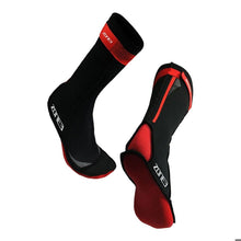 Zone3 Neoprene Swim Socks - Black\Red  - Full View