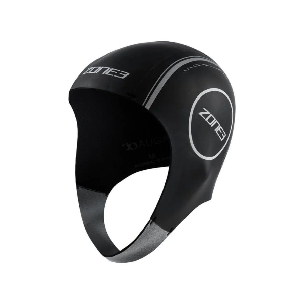 Zone3 Neoprene Swim Cap - Black / Sliver