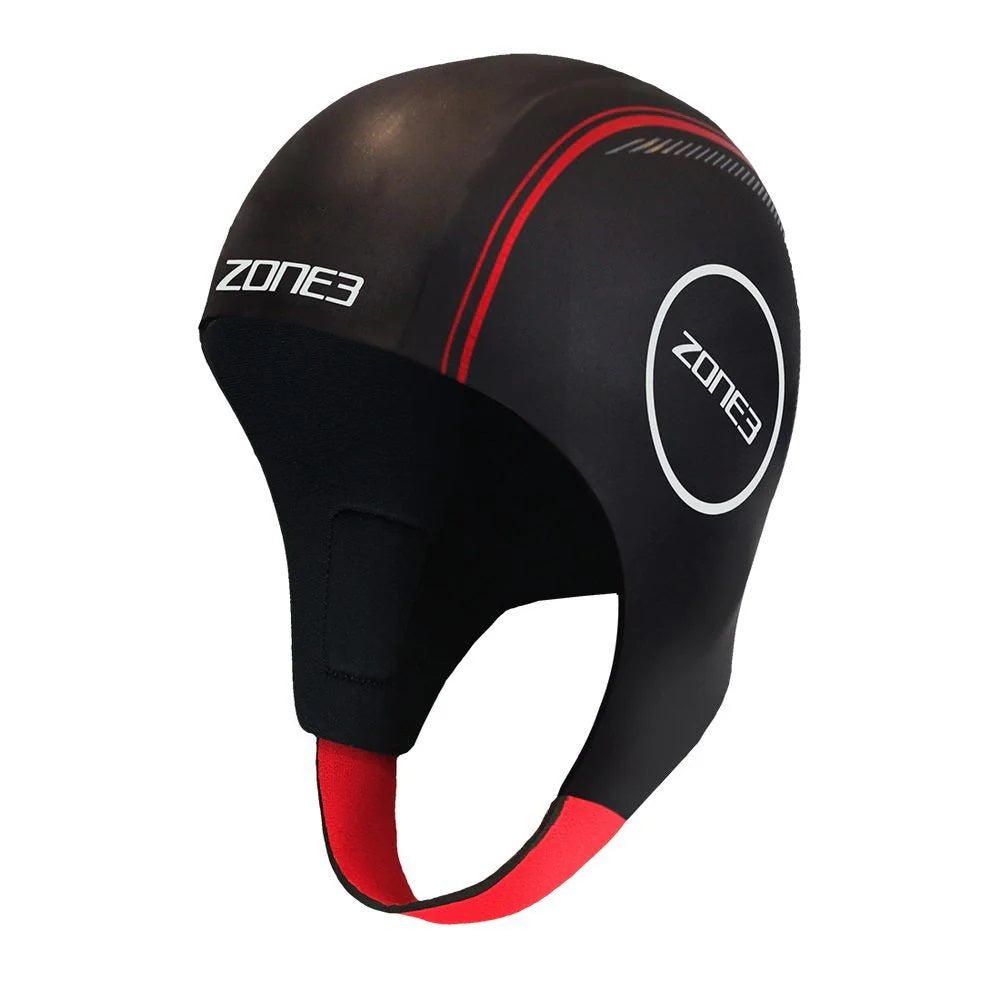 Zone3 Neoprene Swim Cap - Black / Red
