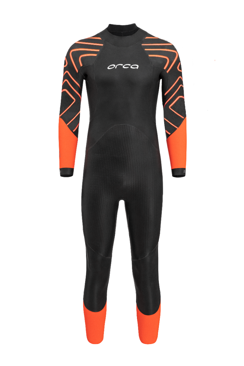 Orca Zeal Hi-Vis Mens Openwater Wetsuit - Black/Orange