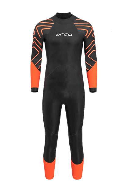 Orca Zeal Hi-Vis Mens Openwater Wetsuit - Black/Orange