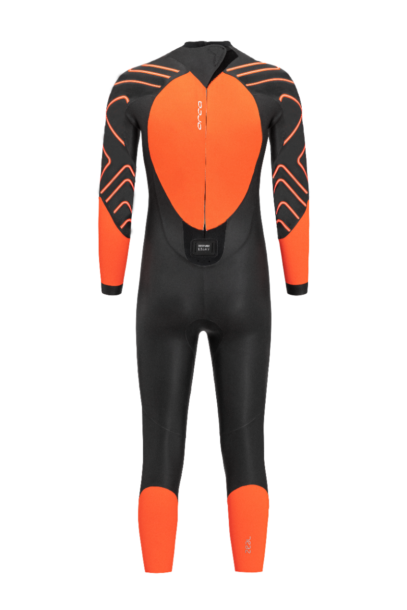 Orca Zeal Hi-Vis Mens Openwater Wetsuit - Black/Orange