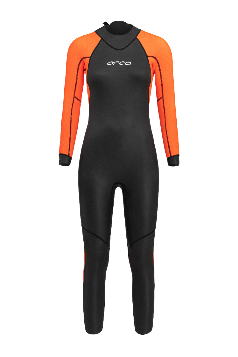 Orca Vitalis Hi-Vis Womens Openwater Wetsuit - Black/Orange