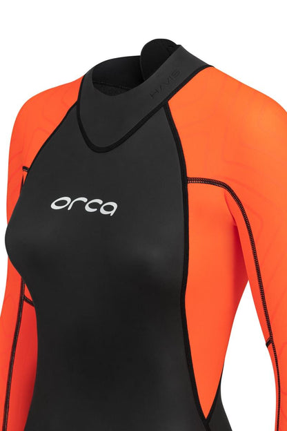Orca Vitalis Hi-Vis Women's Openwater Wetsuit 2026 - Black/Orange
