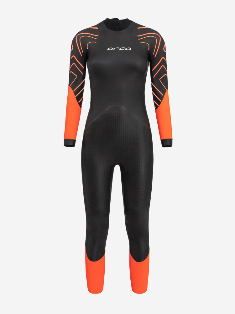 Orca Zeal Hi-Vis Womens Openwater Swim Wetsuit - Black/Orange