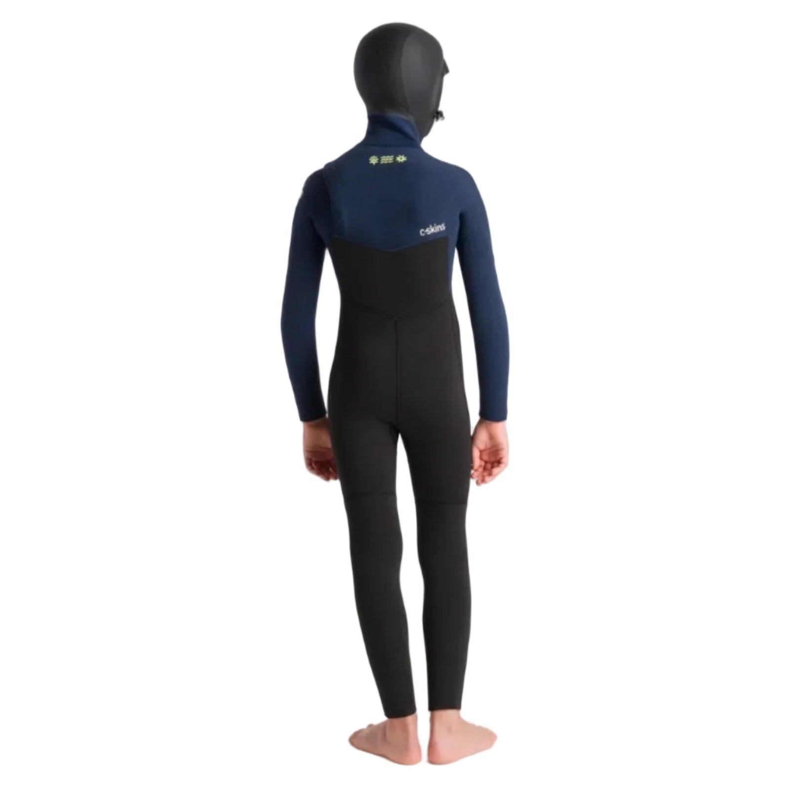 C-Skins NuWave Session 5/4mm Junior GBS Hooded Winter Wetsuit 2026 - Black / Bluestone X / Cool Green