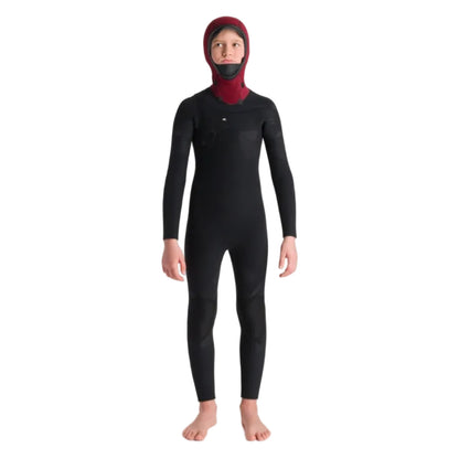 C-Skins NuWave Session 5/4mm Junior GBS Hooded Winter Wetsuit 2026 - Black / Bluestone X / Cool Green