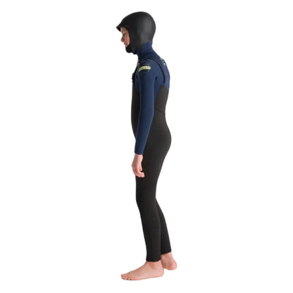 C-Skins NuWave Session 5/4mm Junior GBS Hooded Winter Wetsuit 2026 - Black / Bluestone X / Cool Green
