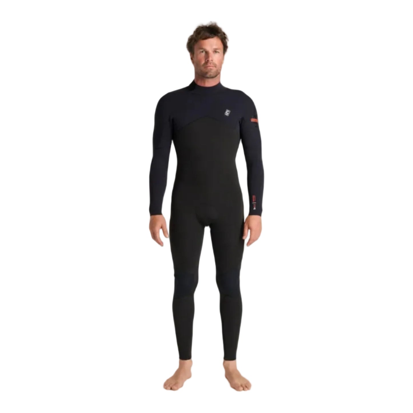 C-Skins NuWave Session 3/2mm Mens GBS Back Zip Wetsuit in Black / Warm Red