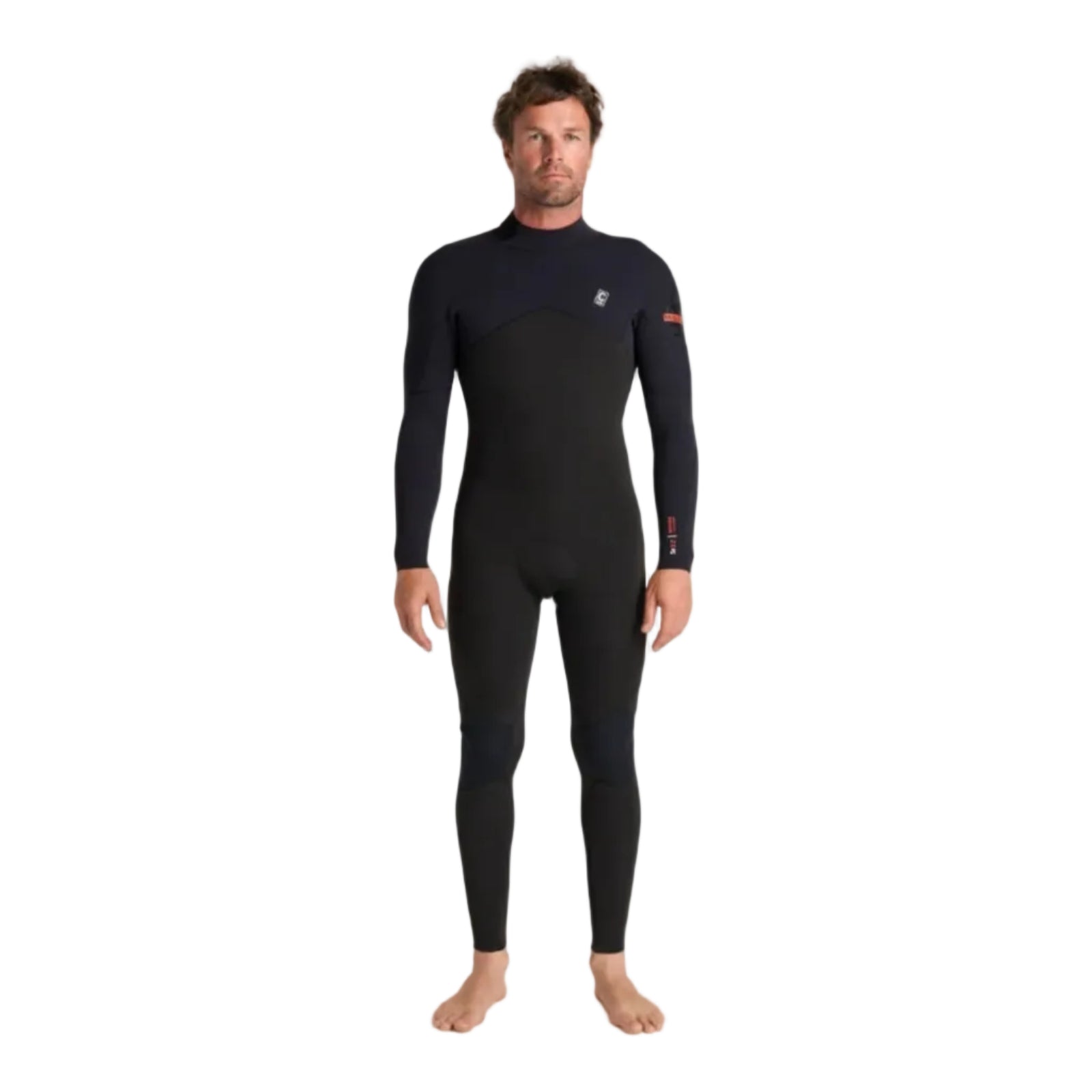 C-Skins NuWave Session 3/2mm Mens GBS Back Zip Wetsuit in Black / Warm Red