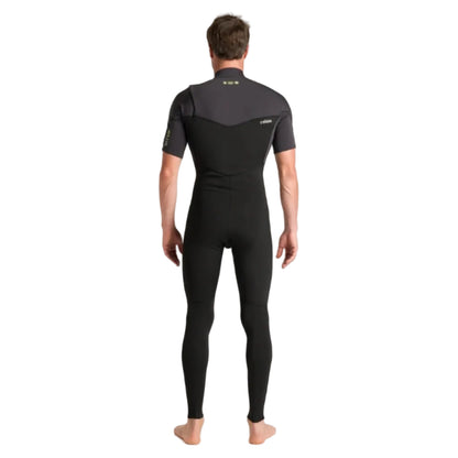 C-Skins NuWave Session Lite 2mm Mens Flatlock Chest Zip Short Arm Wetsuit 2026 - Black / Meteor