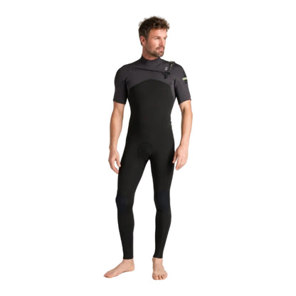 C-Skins NuWave Session Lite 2mm Mens Flatlock Chest Zip Short Arm Wetsuit 2026 - Black / Meteor