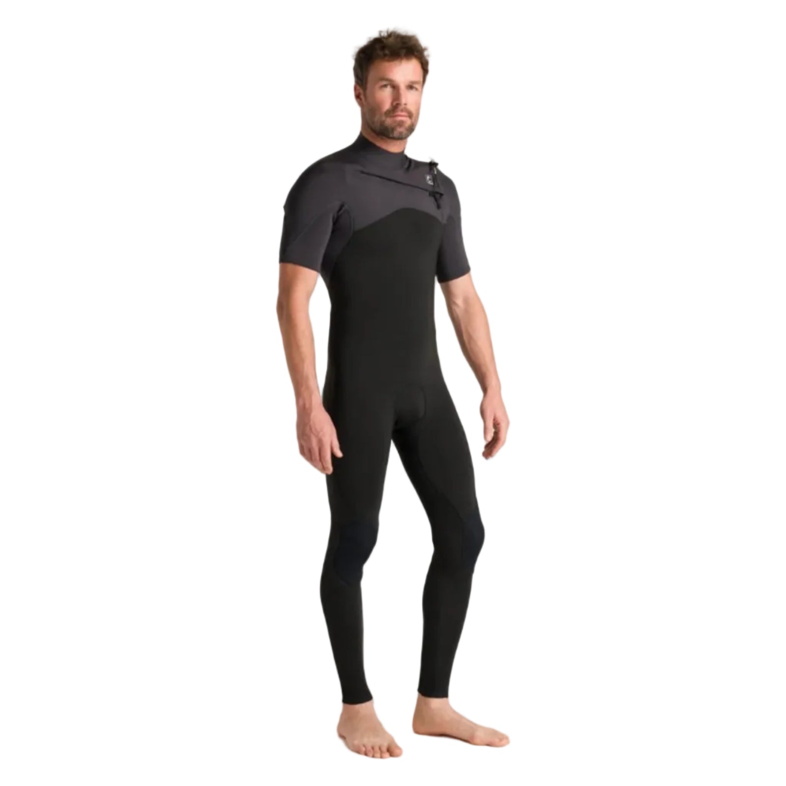 C-Skins NuWave Session Lite 2mm Mens Flatlock Chest Zip Short Arm Wetsuit 2026 - Black / Meteor
