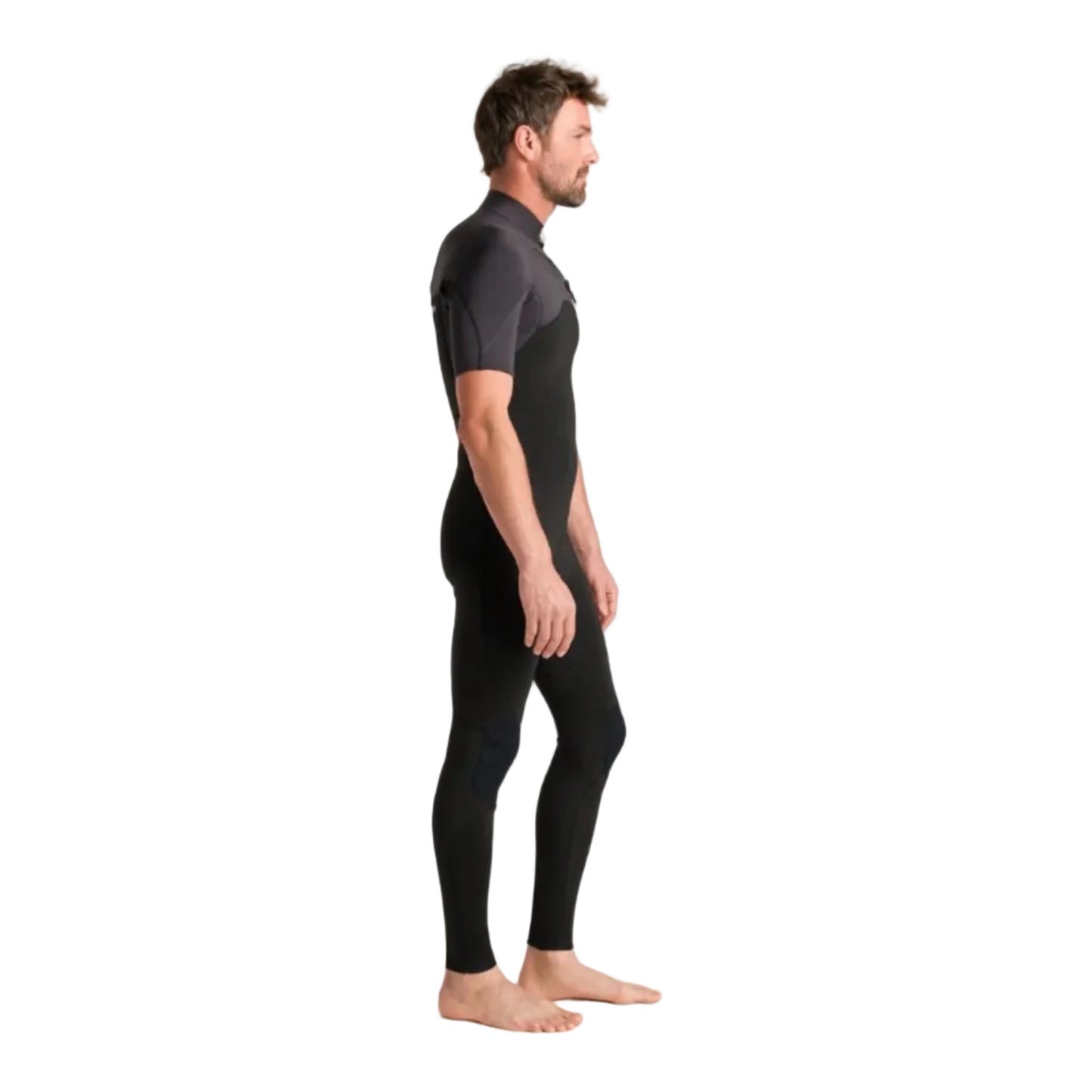 C-Skins NuWave Session Lite 2mm Mens Flatlock Chest Zip Short Arm Wetsuit 2026 - Black / Meteor