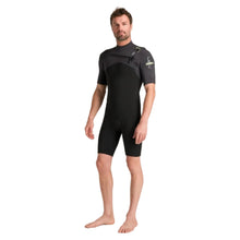 C-Skins NuWave Session Lite 2mm Mens Flatlock Chest Zip Shorty 2026 - Black / Meteor