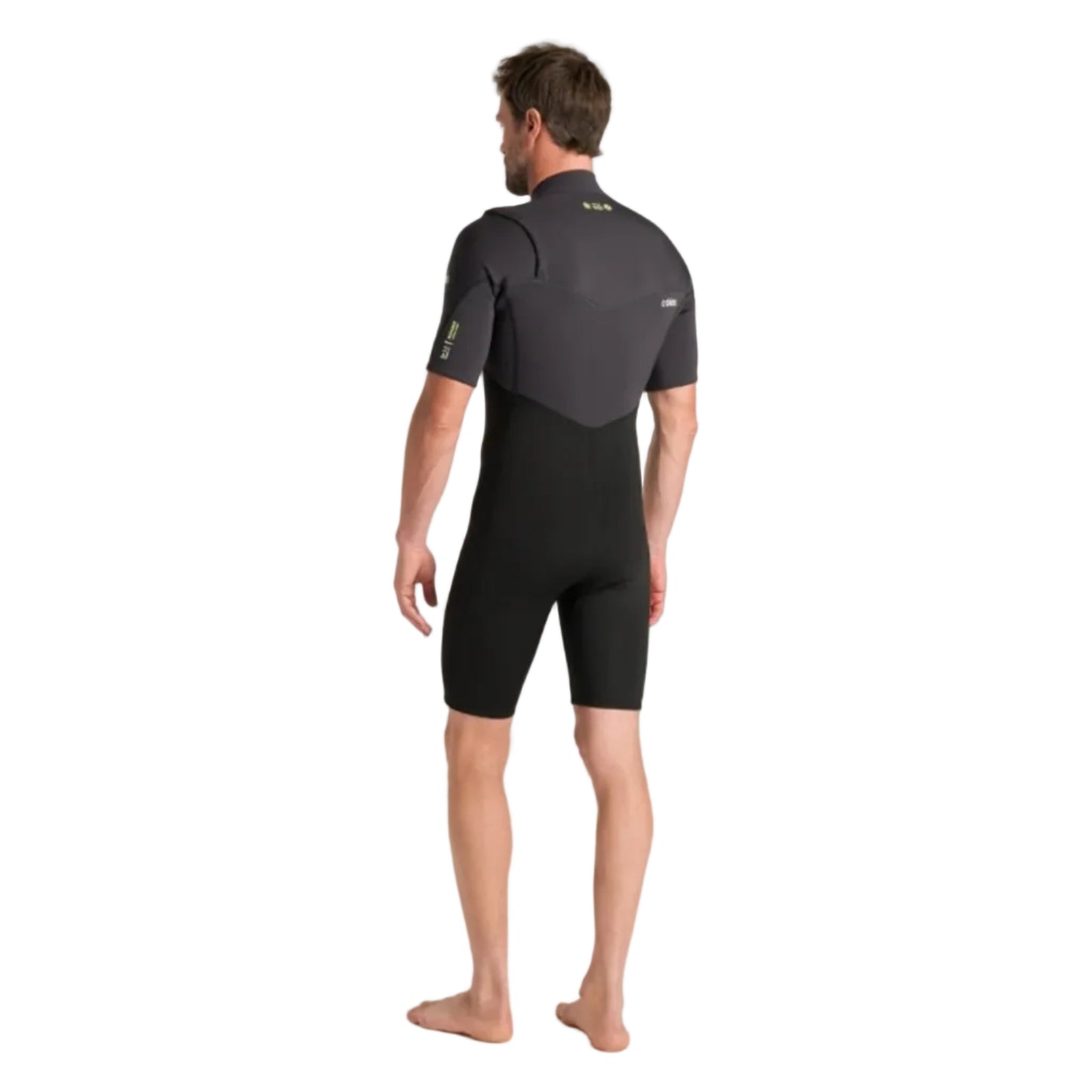 C-Skins NuWave Session Lite 2mm Mens Flatlock Chest Zip Shorty 2026 - Black / Meteor