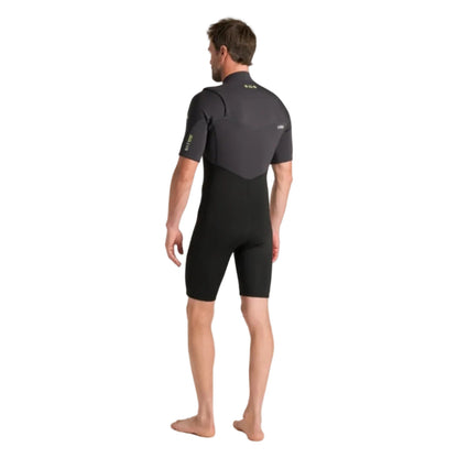 C-Skins NuWave Session Lite 2mm Mens Flatlock Chest Zip Shorty 2026 - Black / Meteor