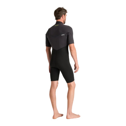 C-Skins NuWave Session Lite 2mm Mens Flatlock Chest Zip Shorty 2026 - Black / Meteor