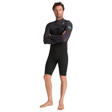 C-Skins NuWave Session 3/2mm Mens GBS Chest Zip Long Arm Shorty 2026 - Black/Meteor X/Petrol