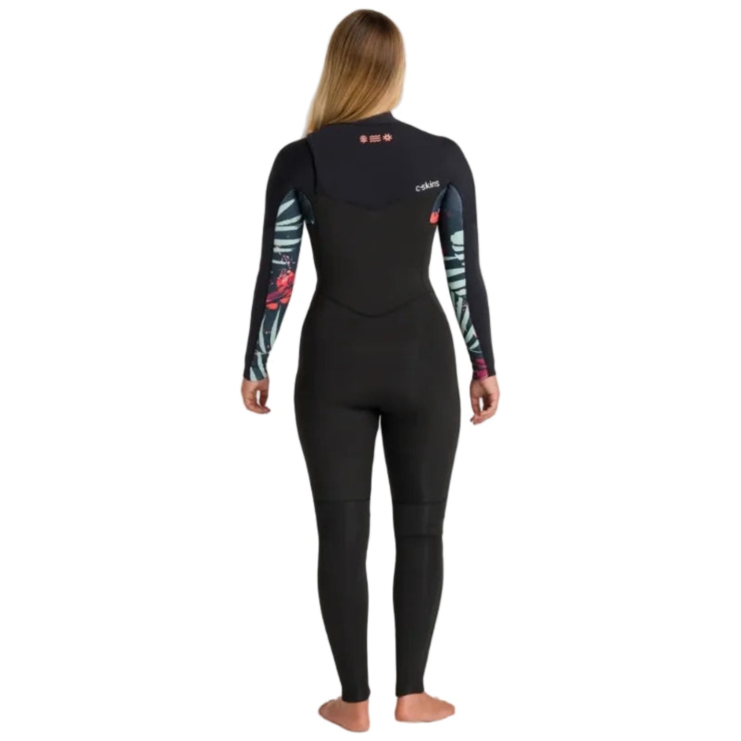 C-Skins NuWave Solace 4/3mm Womens GBS Chest Zip Wetsuit in Raven Black / Black X