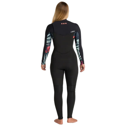 C-Skins NuWave Solace 4/3mm Womens GBS Chest Zip Wetsuit in Raven Black / Black X