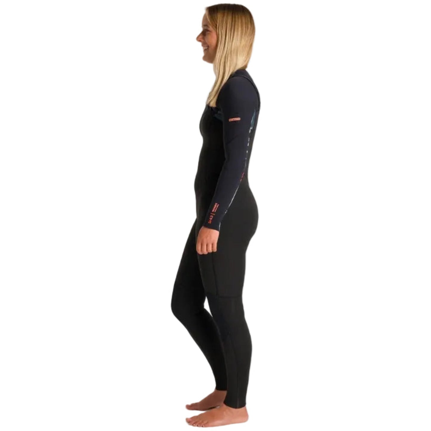 C-Skins NuWave Solace 4/3mm Womens GBS Chest Zip Wetsuit in Raven Black / Black X