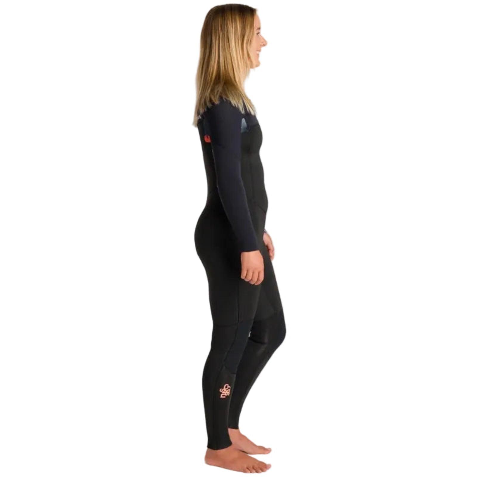 C-Skins NuWave Solace 4/3mm Womens GBS Chest Zip Wetsuit in Raven Black / Black X