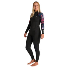 C-Skins NuWave Solace Lite 3/2mm Womens Flatlock Back Zip Wetsuit in Black/Tropical