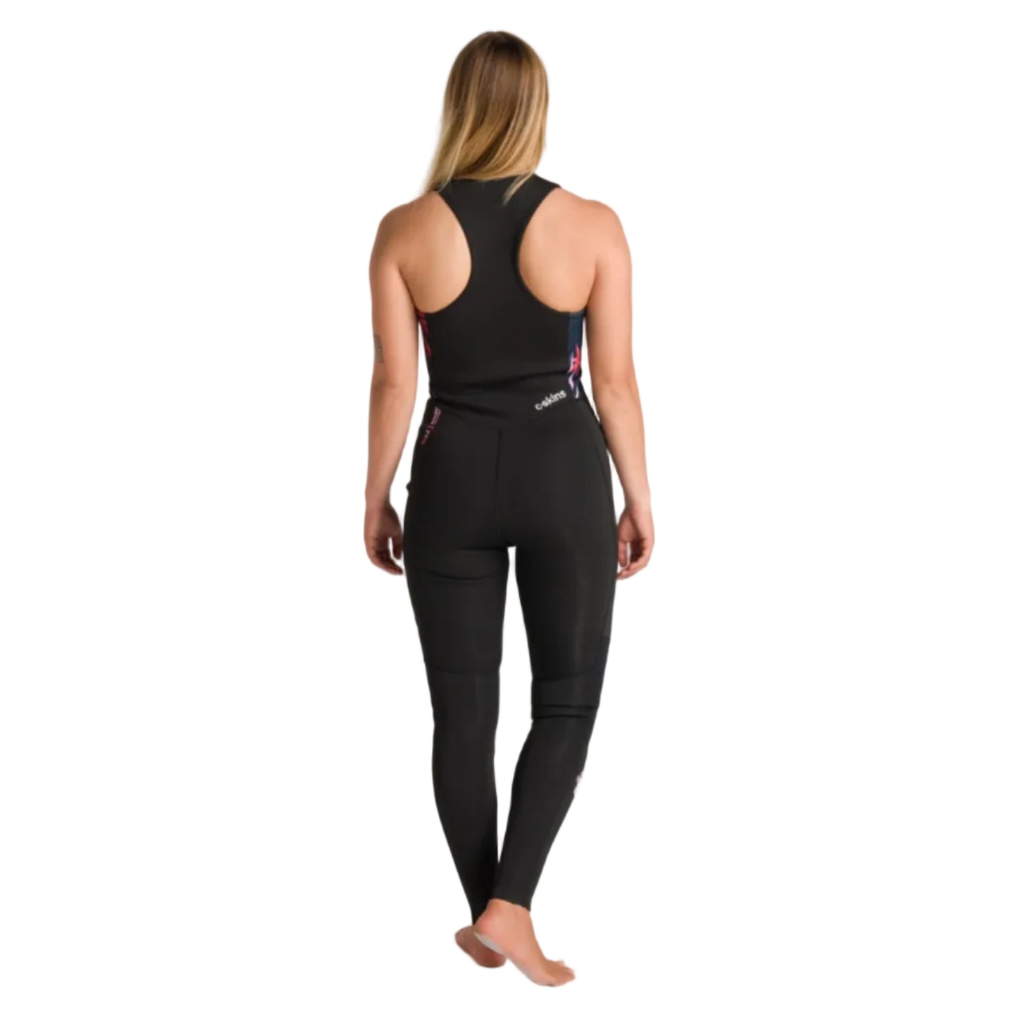 C-Skins NuWave Solace Lite 2mm Womens FL Front Zip Long Jane Wetsuit - Black / Tropical