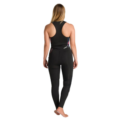 C-Skins NuWave Solace Lite 2mm Womens FL Front Zip Long Jane Wetsuit - Black / Tropical