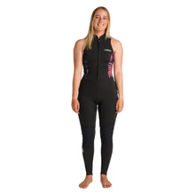 C-Skins NuWave Solace Lite 2mm Womens FL Front Zip Long Jane Wetsuit - Black / Tropical