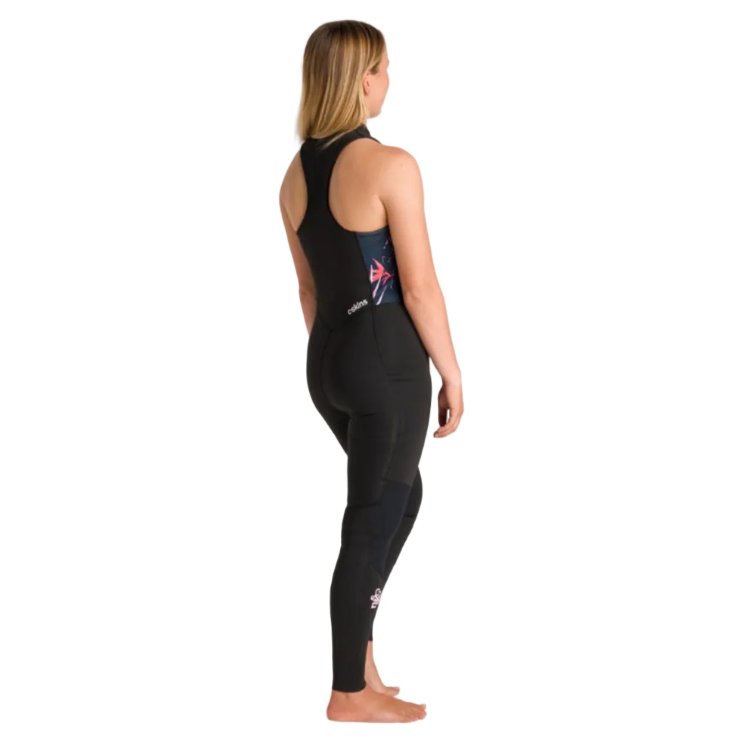 C-Skins NuWave Solace Lite 2mm Womens FL Front Zip Long Jane Wetsuit - Black / Tropical