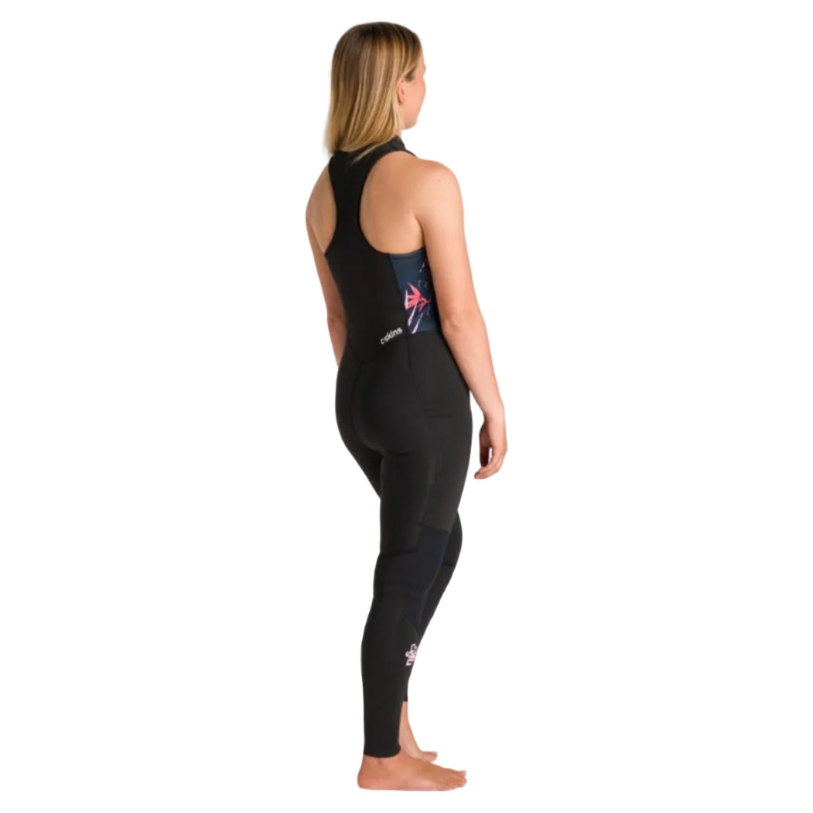 C-Skins NuWave Solace Lite 2mm Womens FL Front Zip Long Jane Wetsuit - Black / Tropical