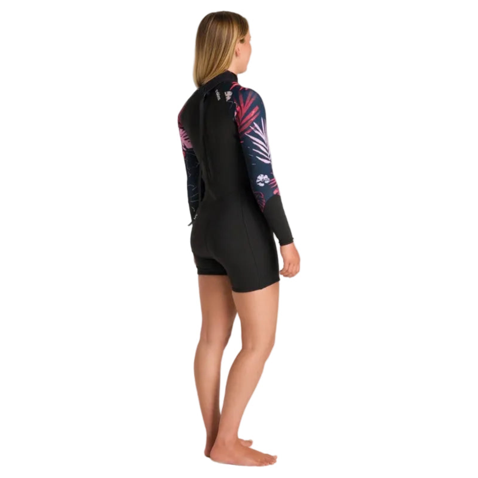C-Skins NuWave Solace Lite 2mm Womens FL Back Zip Shorty 2026 - Black / Tropical