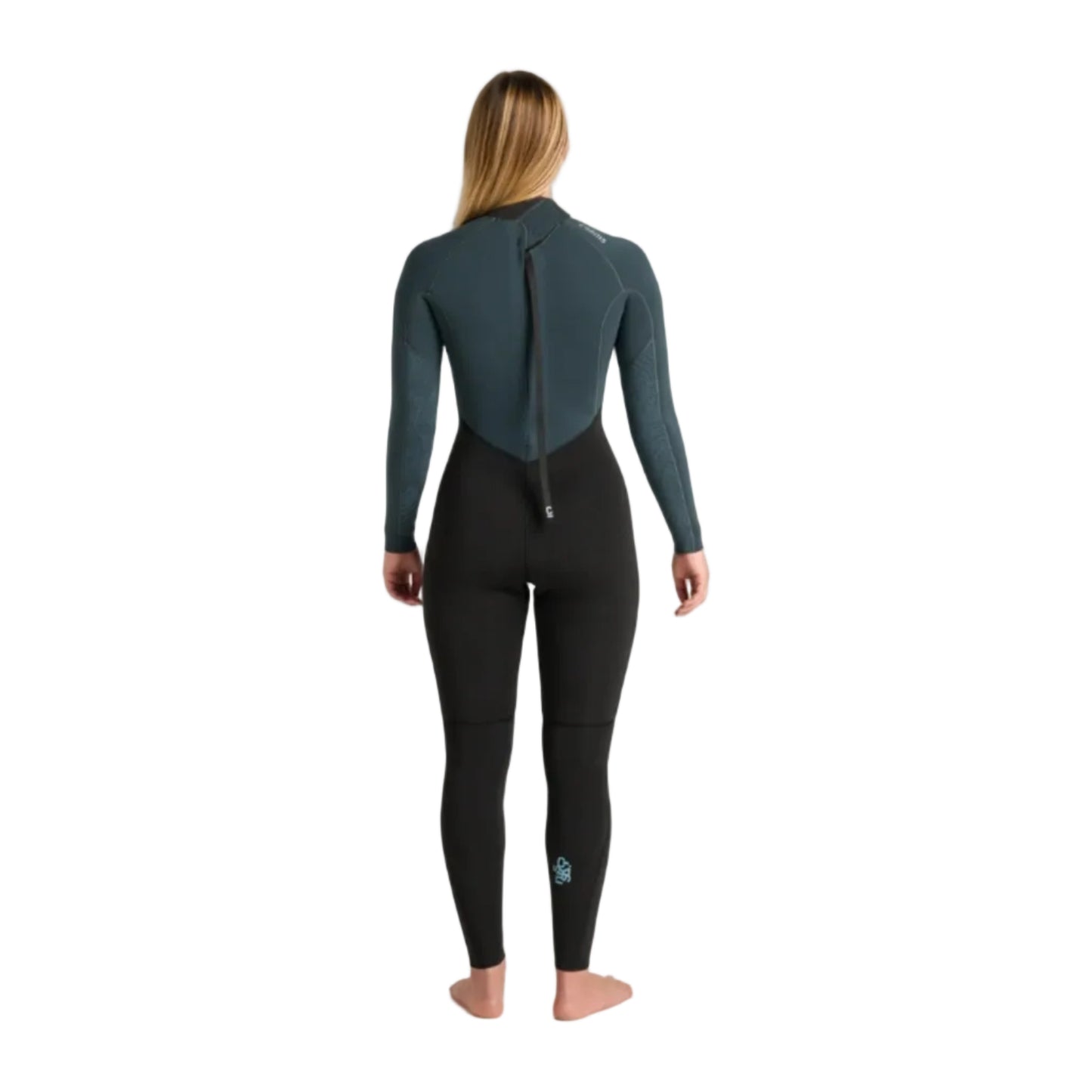 C-Skins NuWave Surflite 4/3mm Women's Back Zip GBS Wetsuit 2026 - Black / Dark Forest / Retro Blue